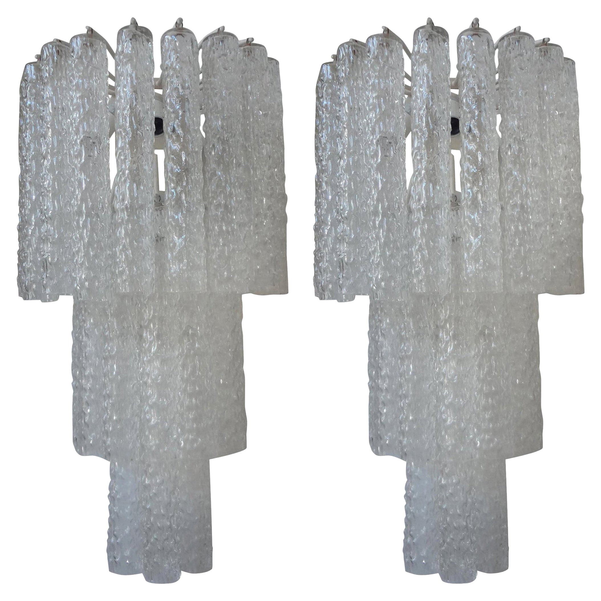 Pair of Toni Zuccheri for Venini Murano Glass Sconces