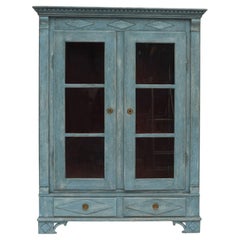 Antike schwedische gustavianische Vitrine, um 1840