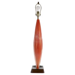 Large Tapered Channeled  Murano Art Glass Table Lamp by Seguso