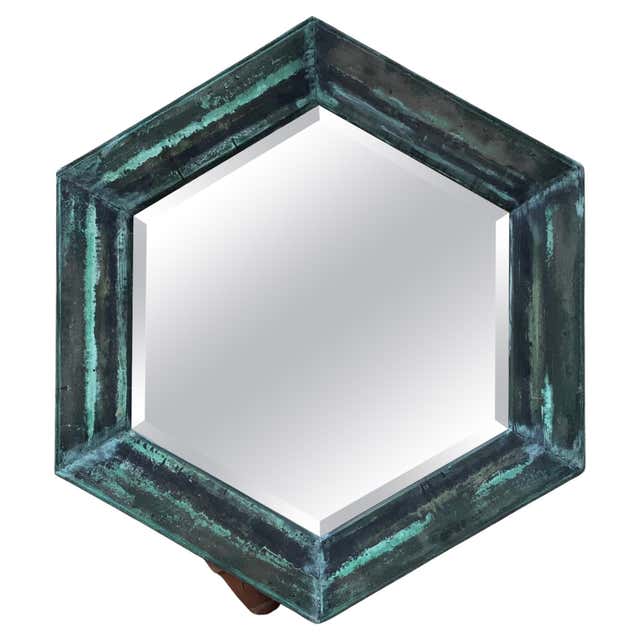 Large Hexagonal Antiqued Mirror For Sale at 1stDibs | large hexagonal ...