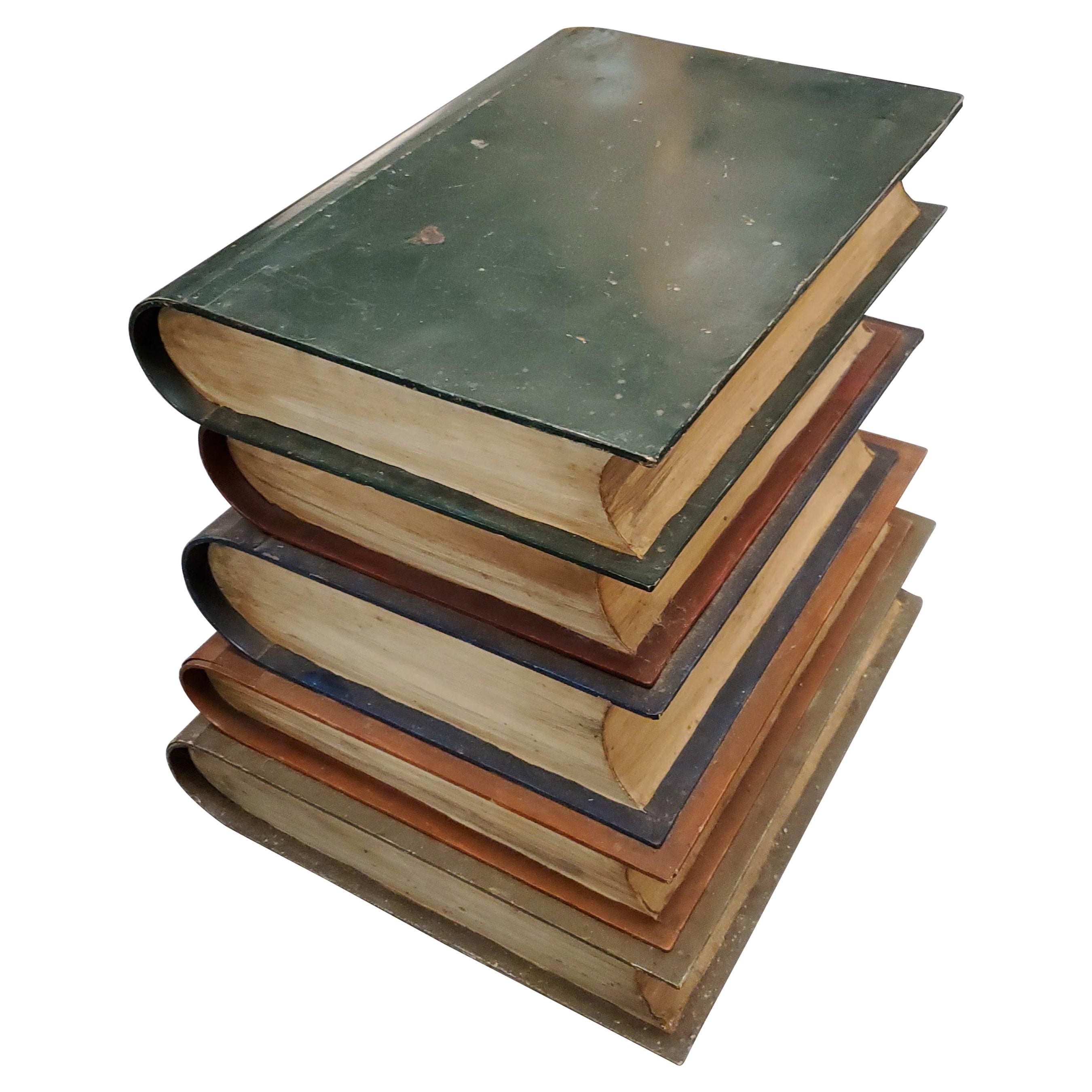 Late 19th Century Painted Metal Table in Book Stack Form