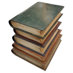 Antique Late 19th Century Painted Metal Table in Book Stack Form