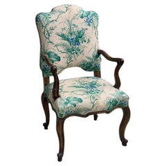 Early 20th Century French Provincial Beechwood Open Armchair