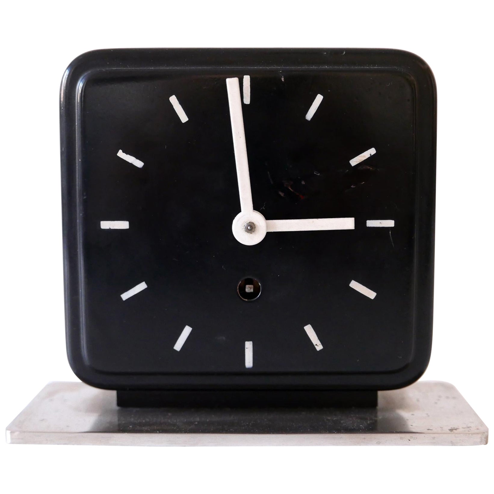 Horloge de table ou de bureau Bauhaus de Marianne Brandt pour Ruppelwerk Gotha Allemagne 1932