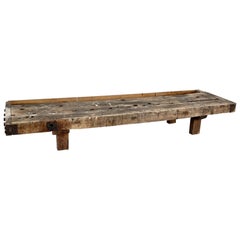 Vintage Rustic Low Bench 