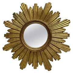 Schöne Starburst Sunburst Mirror Vergoldete Komposition:: Italien:: ca. 1960er Jahre