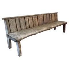 Large Weathered French Oak Bench