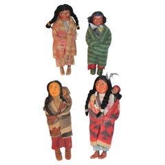 Set of Four 1930's Skookum Dolls