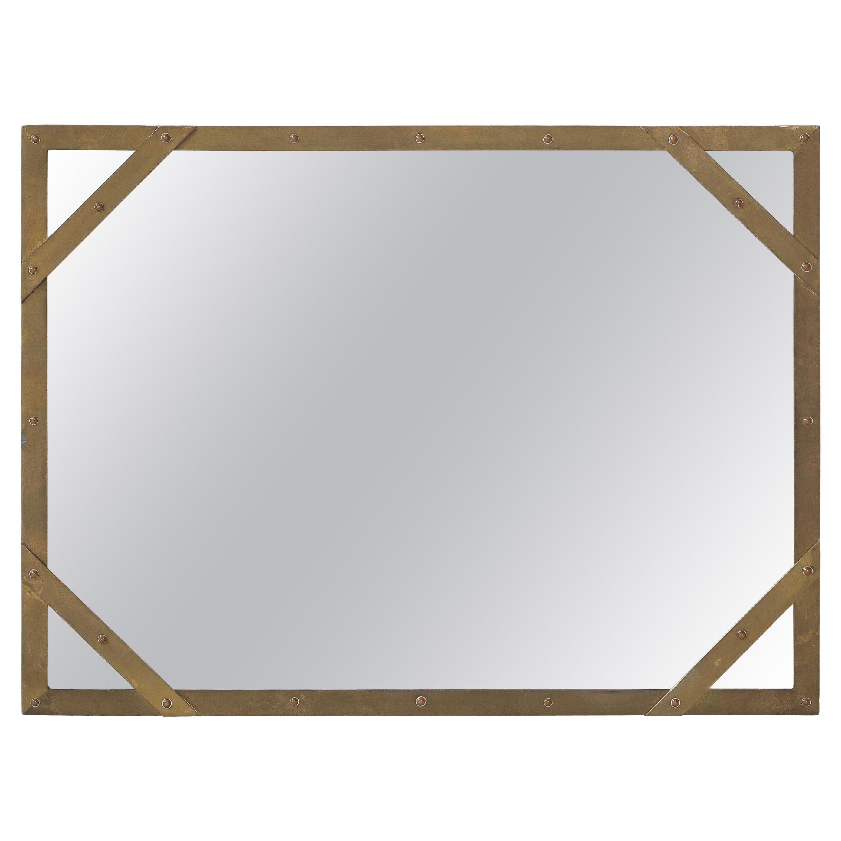Sarried Ltd. Brass Wall Mirror, Italy For Sale
