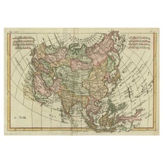 Carte ancienne d'Asie, montrant des remontoirs commerciaux, villes de la route de la soie, vers 1780