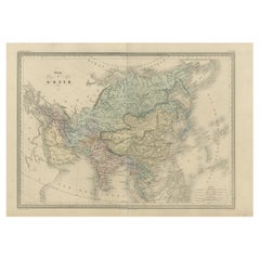 Carte ancienne d'Asie par Malte-Brun, 1880