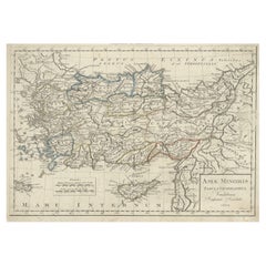 Antike Karte von Asien Minor, heute in der Türkei und auf Zyklopäden, 1803