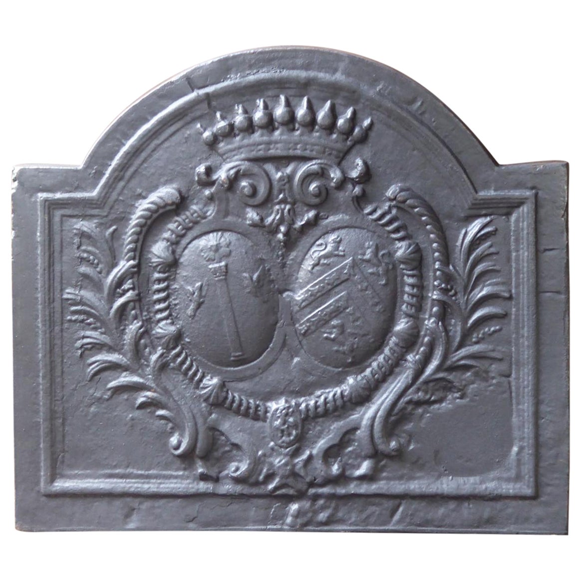 French Louis XIV Style Coat of Arms Fireback