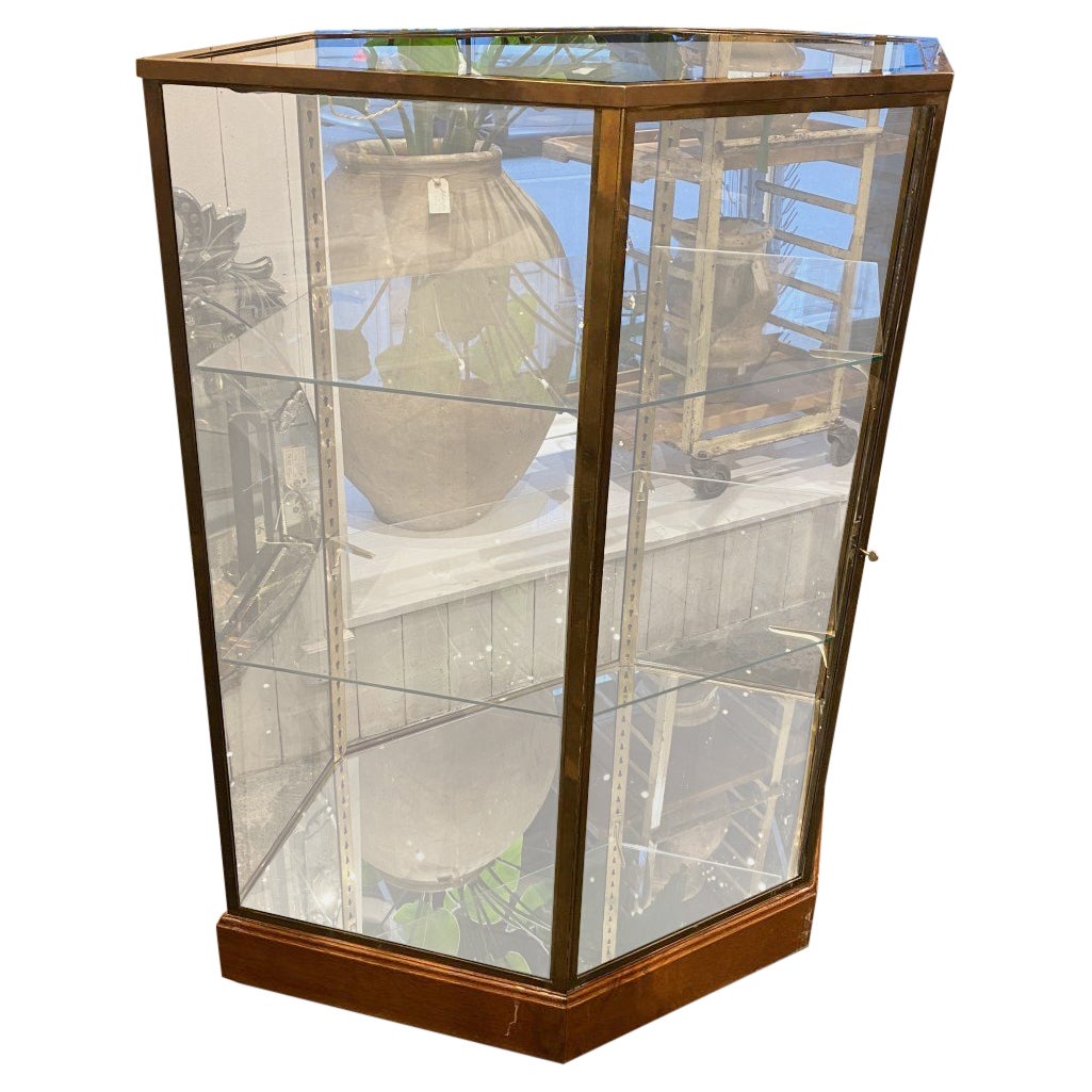 6 Sided Display Display Cabinet-Old Boutique Inventory-French Early 20th Century