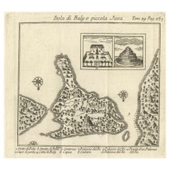 Italian Antique Map of the Island of Bali (upside down) in Indonesia, 1763