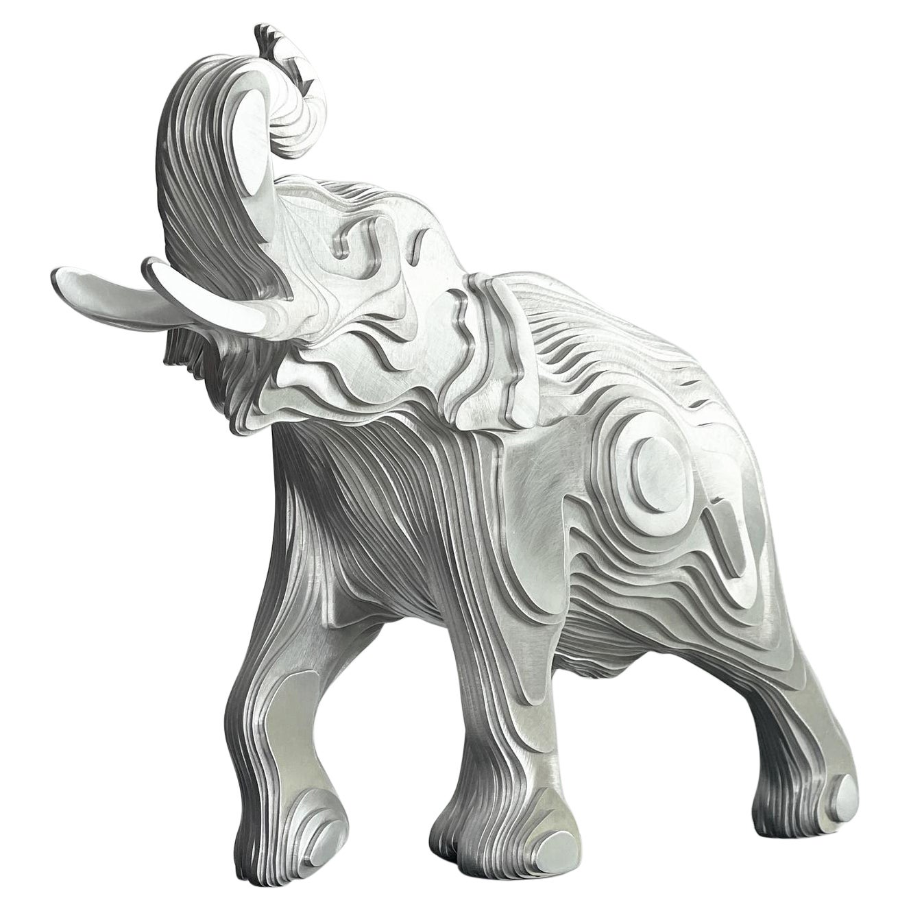 Elephant Polished Sculpture For Sale