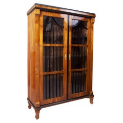 Walnut Biedermeier Display Cabinet, Made in the 19th Century, Fully Restored