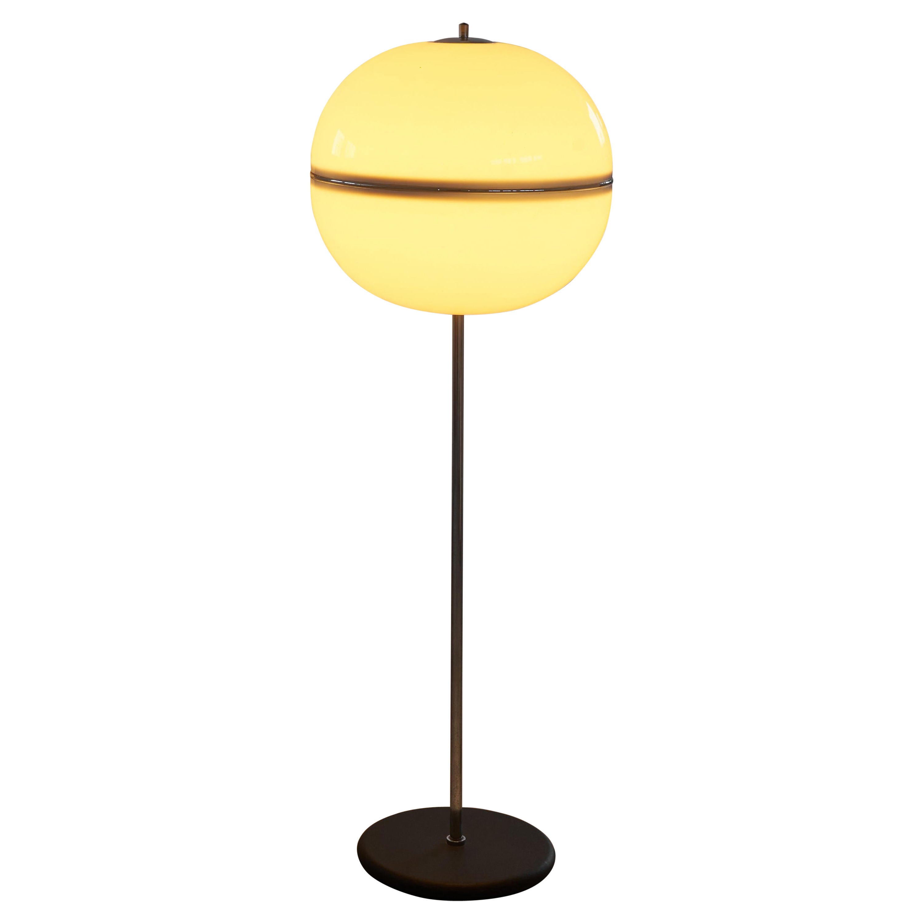 Globe Floor Lamp in Metal and Acrylic 1960s For Sale