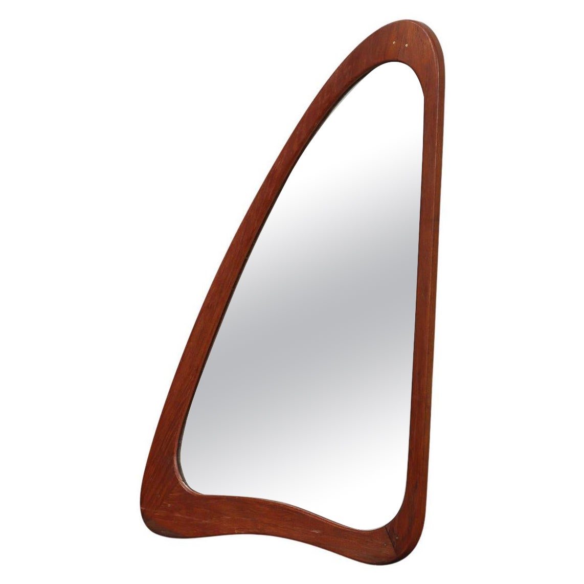 Specchio a forma di arpa in teak degli anni '50