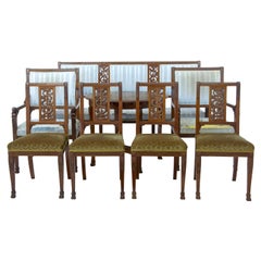 Early 20th Century 8 Piece Carved Mahogany Empire Revival Suite