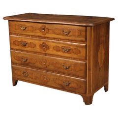 18th Century Walnut Maple and Fruitwood Italian Antique Commode, 1750