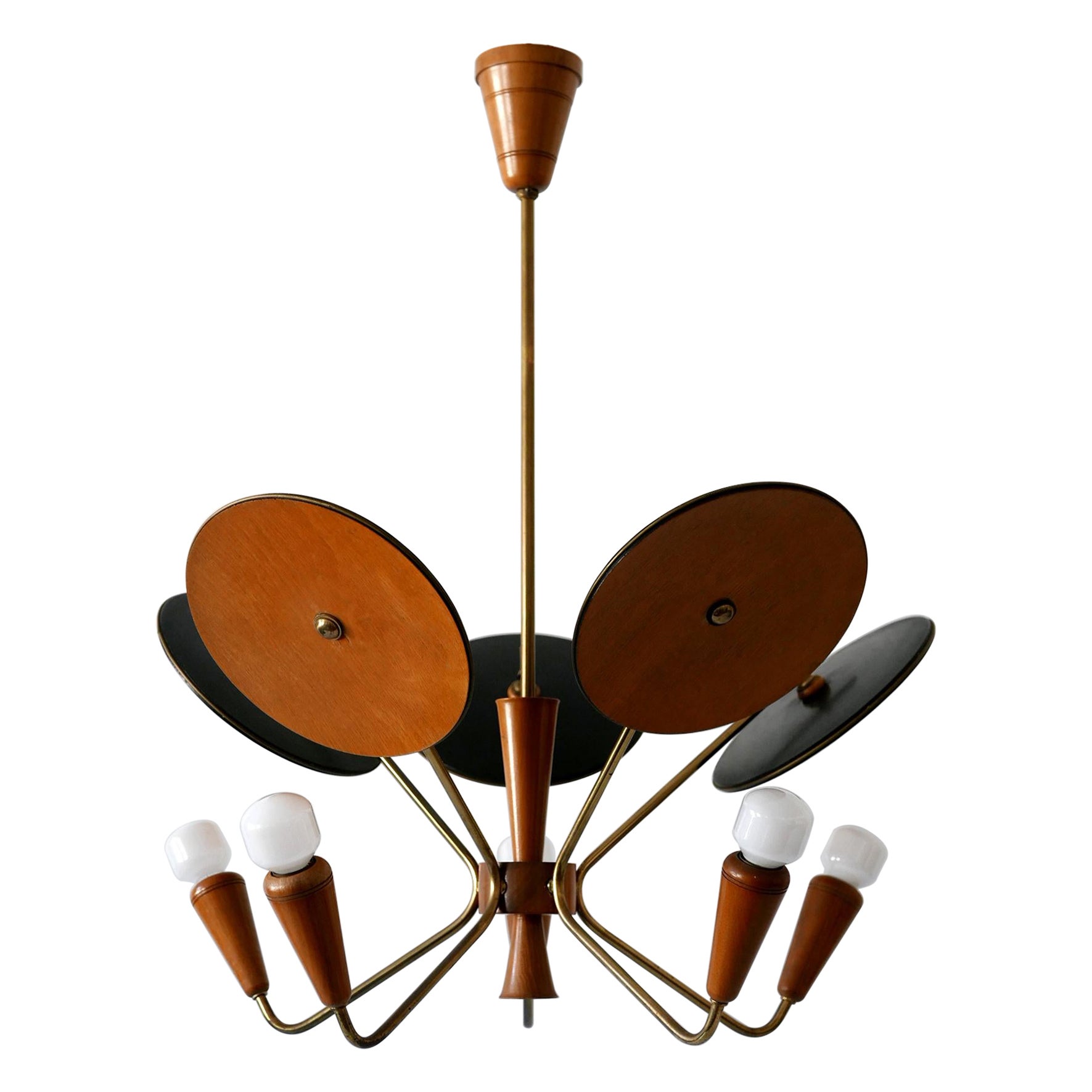 Exceptional Mid-Century Modern Sputnik Pendant Lamp or Chandelier Germany 1950s For Sale