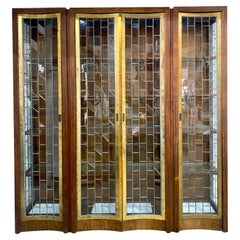 Midcentury Heritage Leaded Glass Etagere