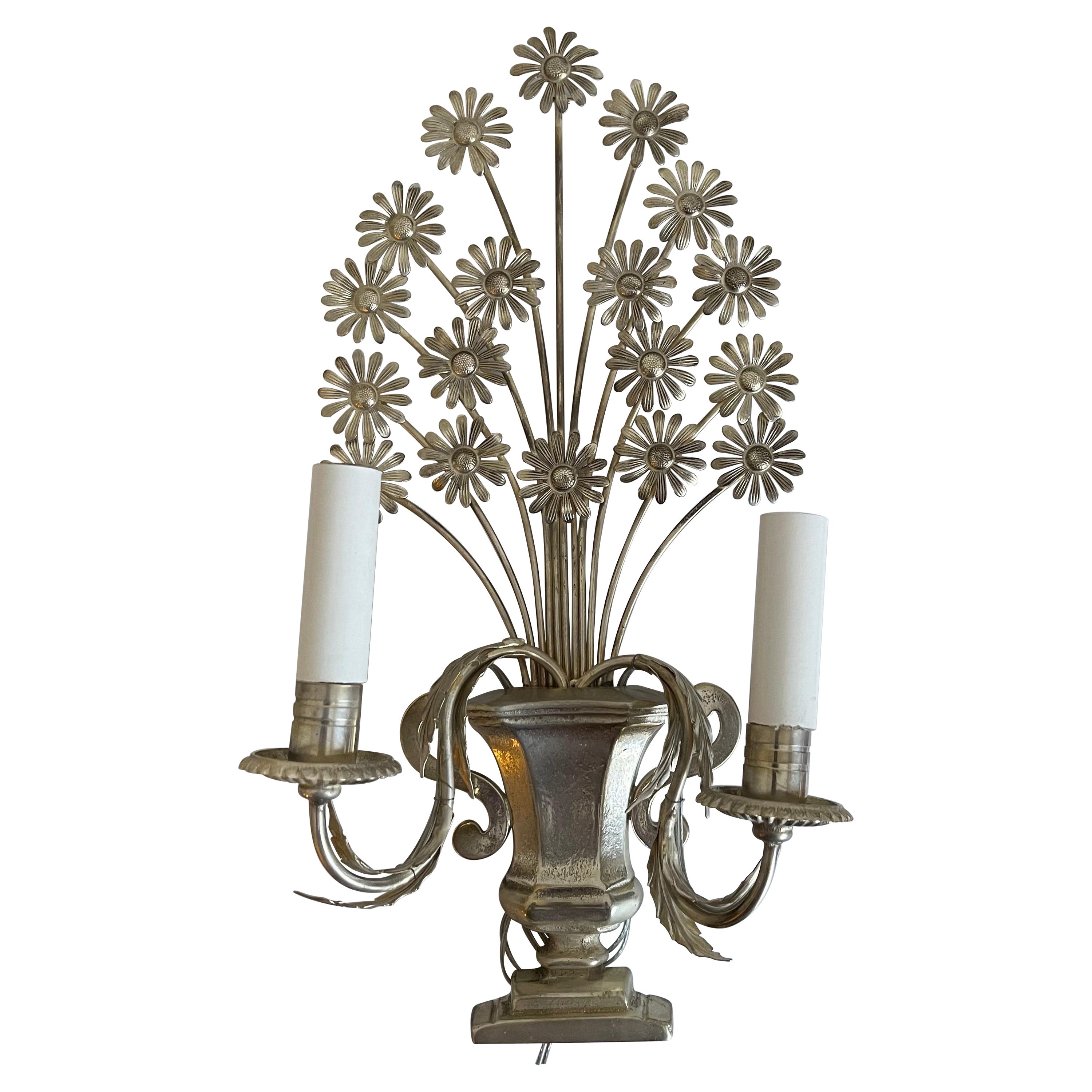 French Flower Metal Single Sconce