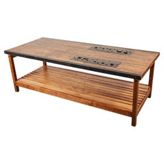 Wood and Iron Metal Workers Industrial Workbench Table Kitchen Island