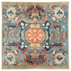 Mid-20th Century Handmade Indian Art Deco Square Room Size Carpet