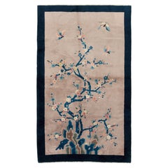 Handgefertigter chinesischer Art-déco-Akzent-Teppich aus der Mitte des 20. Jahrhunderts
