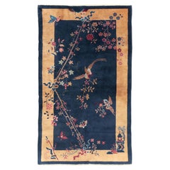 Tapis d'accent Art déco chinois fait main du milieu du 20e siècle