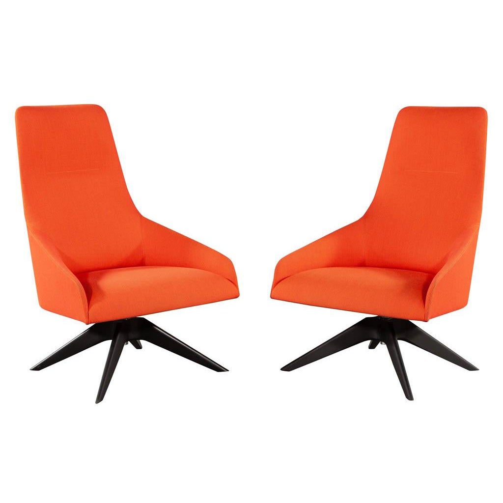 Pair of Modern High Back Swivel Chairs by Andreu World