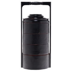 Burmese Black Lacquer Stacking Box