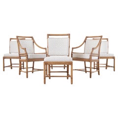 Set of Six McGuire Organic Modern Rattan Target Dining Chairs