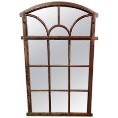 19th Century French Iron Gothic Mirror