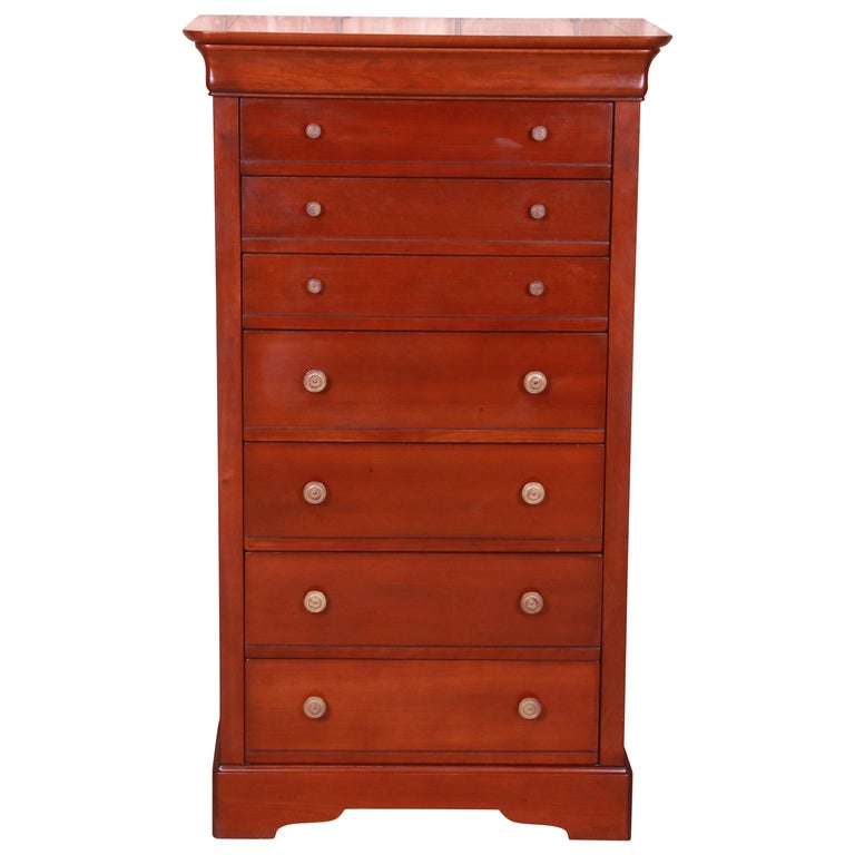 Grange French Louis Philippe Cherry Wood Lingerie Chest or Semainier at  1stDibs