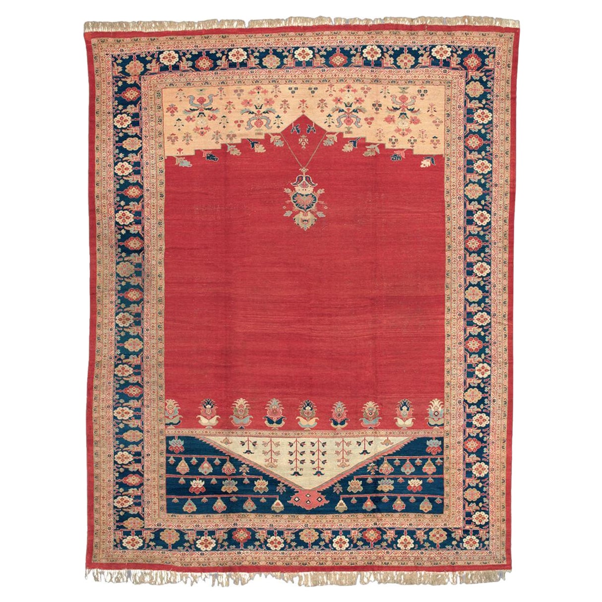 Large Antique Ziegler Mahal Carpet, 19th Century