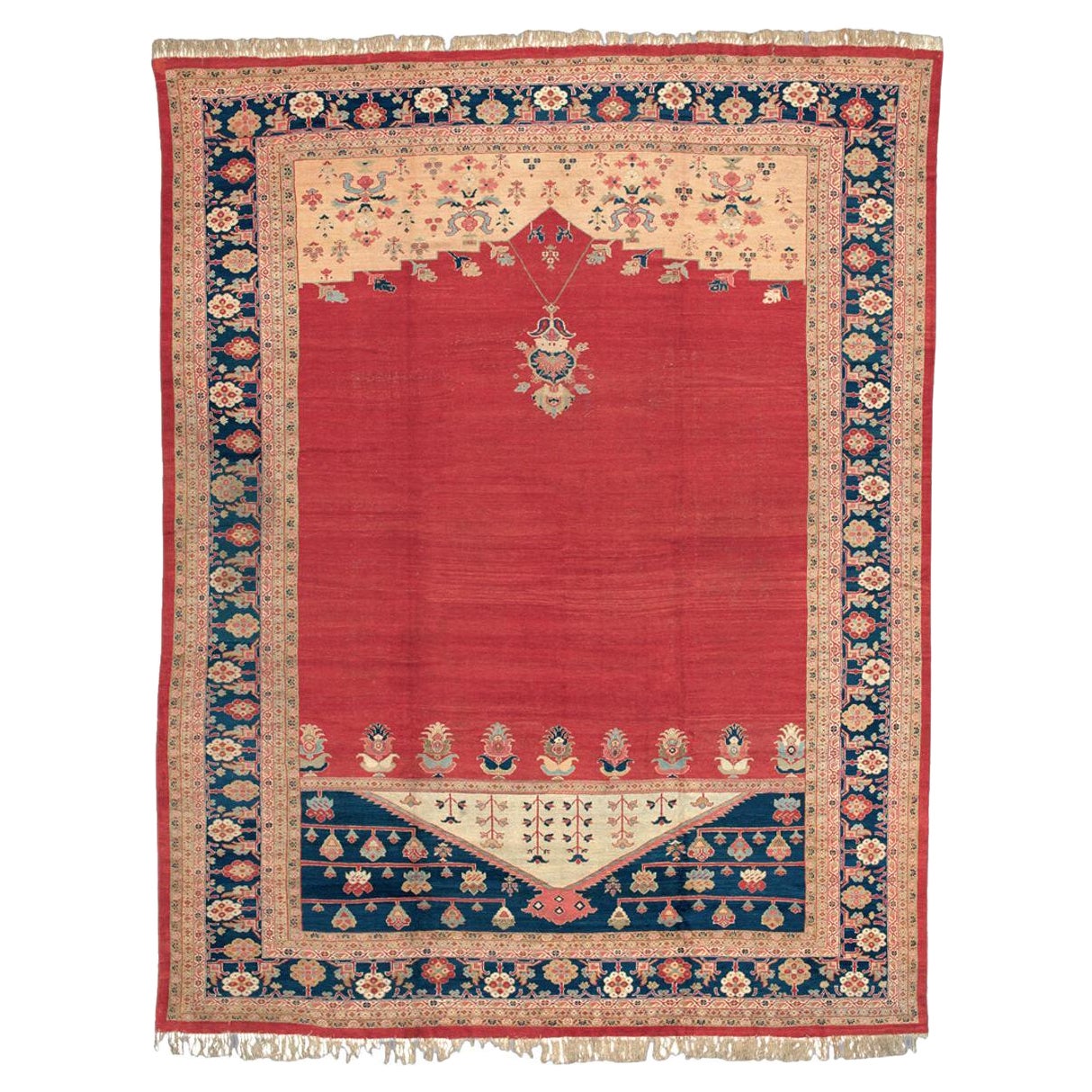 Grand tapis ancien Ziegler Mahal, 19ème siècle en vente