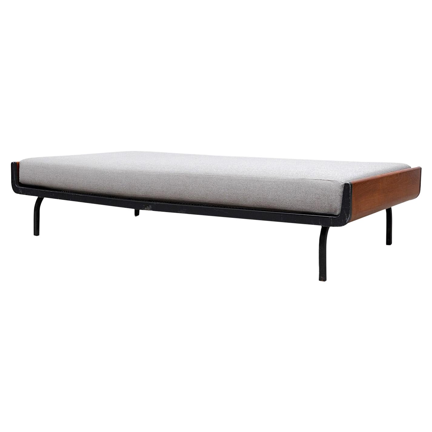 Friso Kramer-Stil Auping Day Bett mit grauer mattierter Zinnmatte