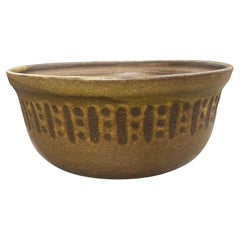 Rose Cabat Signed Large Mid-Century Modern Ceramic Studio Pottery Bowl, 1950s