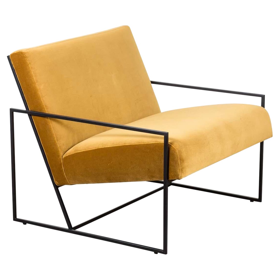 Mohair Thin Frame Lounge Chair by Lawson-Fenning