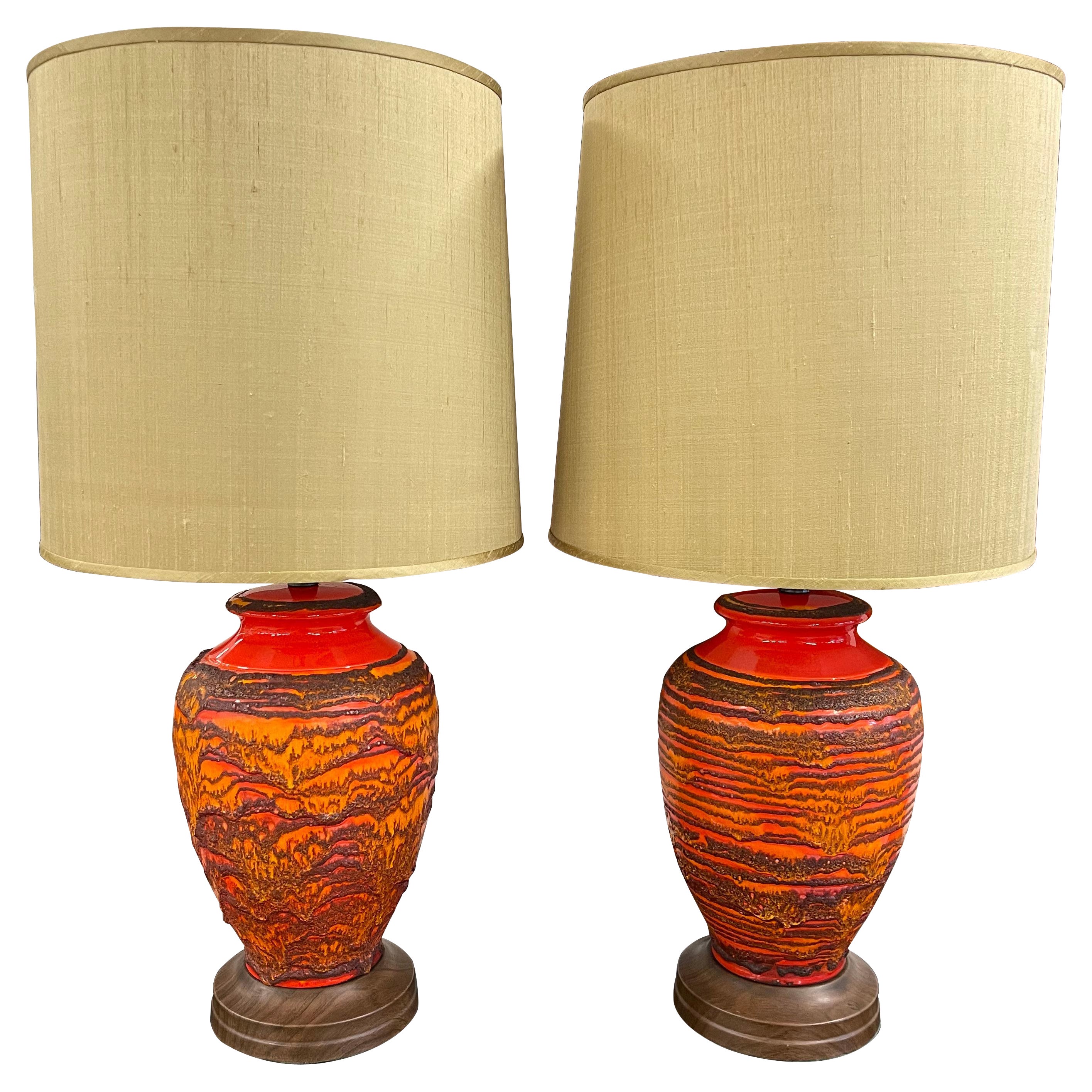 Lava Glaze Ceramic Lamps For Sale