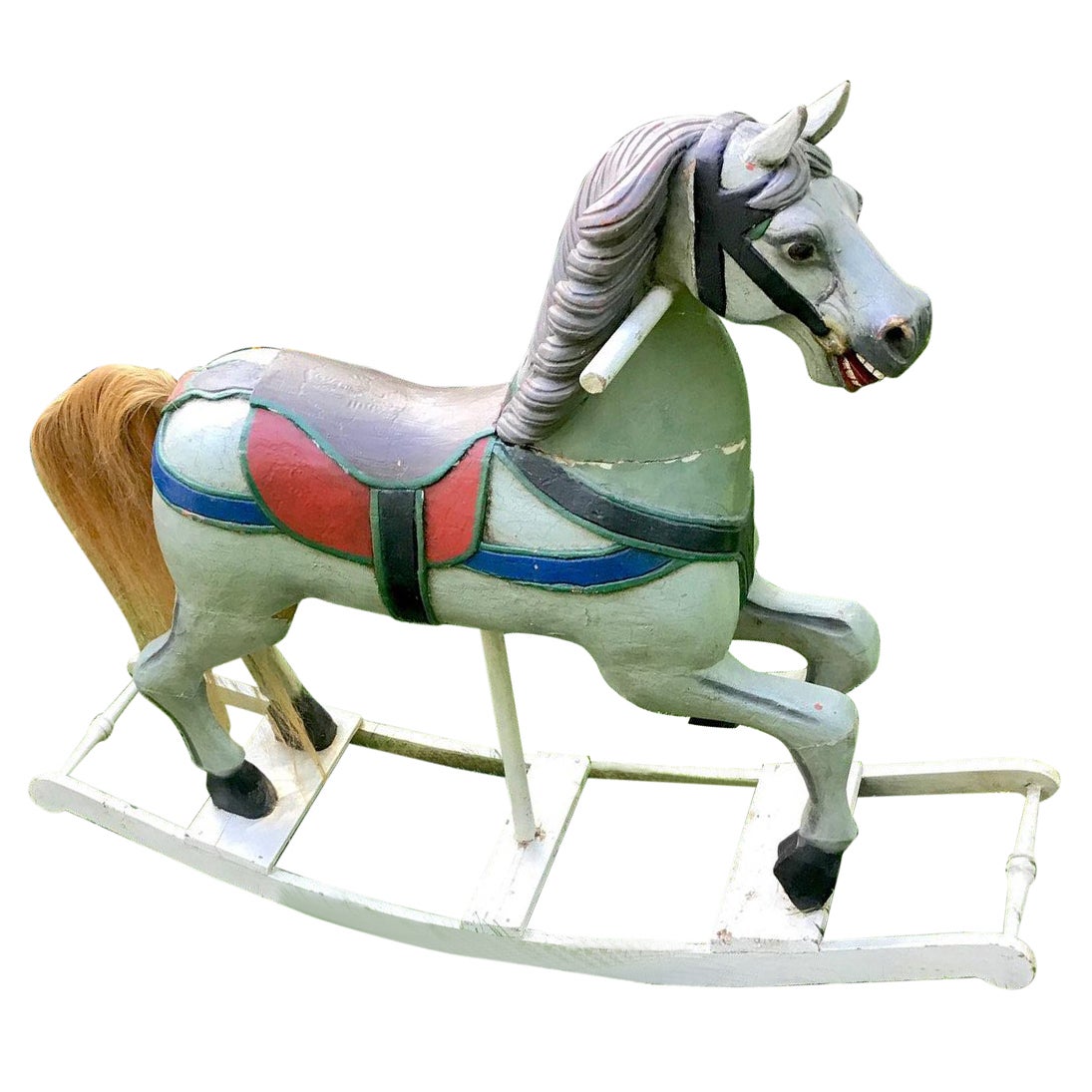 Carousel Horse Painted Wood Rocking Horse Antique