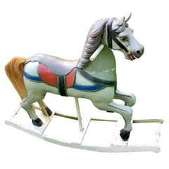 Carousel Horse Painted Wood Rocking Horse Vintage