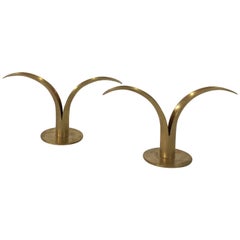 Pair of Brass Candleholders by Ystaad