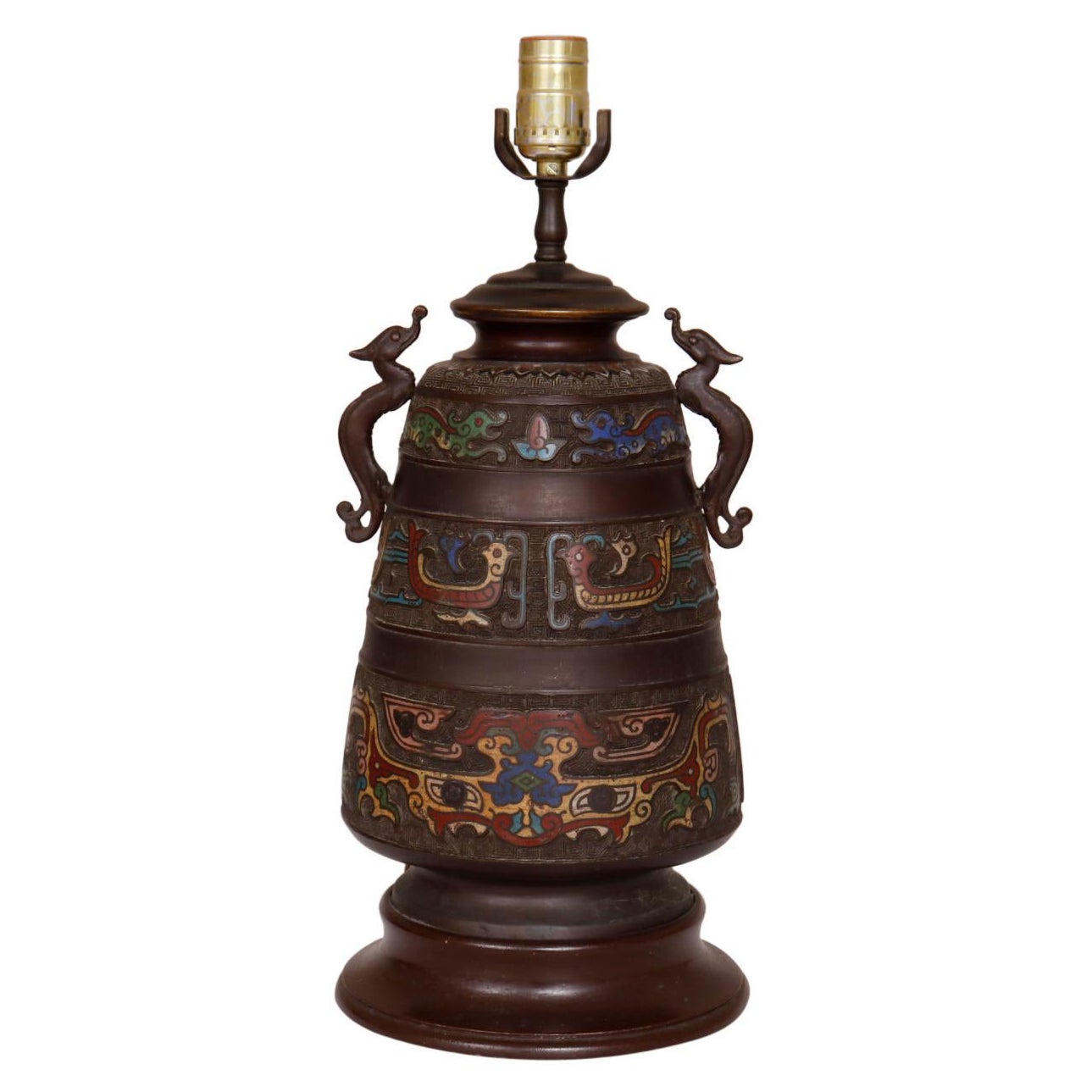 Aztec Style Metal Table Lamp For Sale