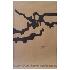 Original Vintage Exhibition Poster, Chillida, 'Museo De Arte Abstracto Español'