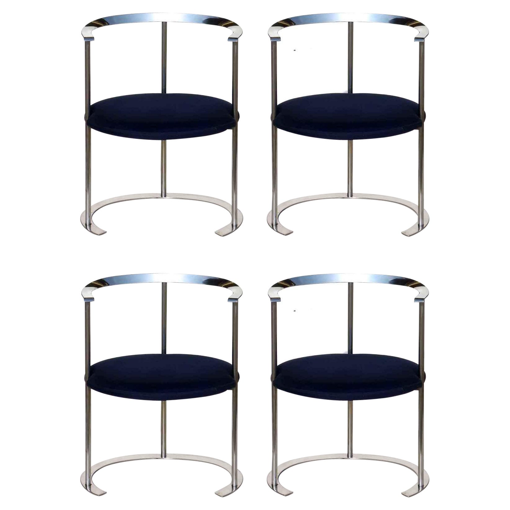 1950s Luigi Caccia Dominioni "Catilina" Azucena Italian Design Chairs Set of 4