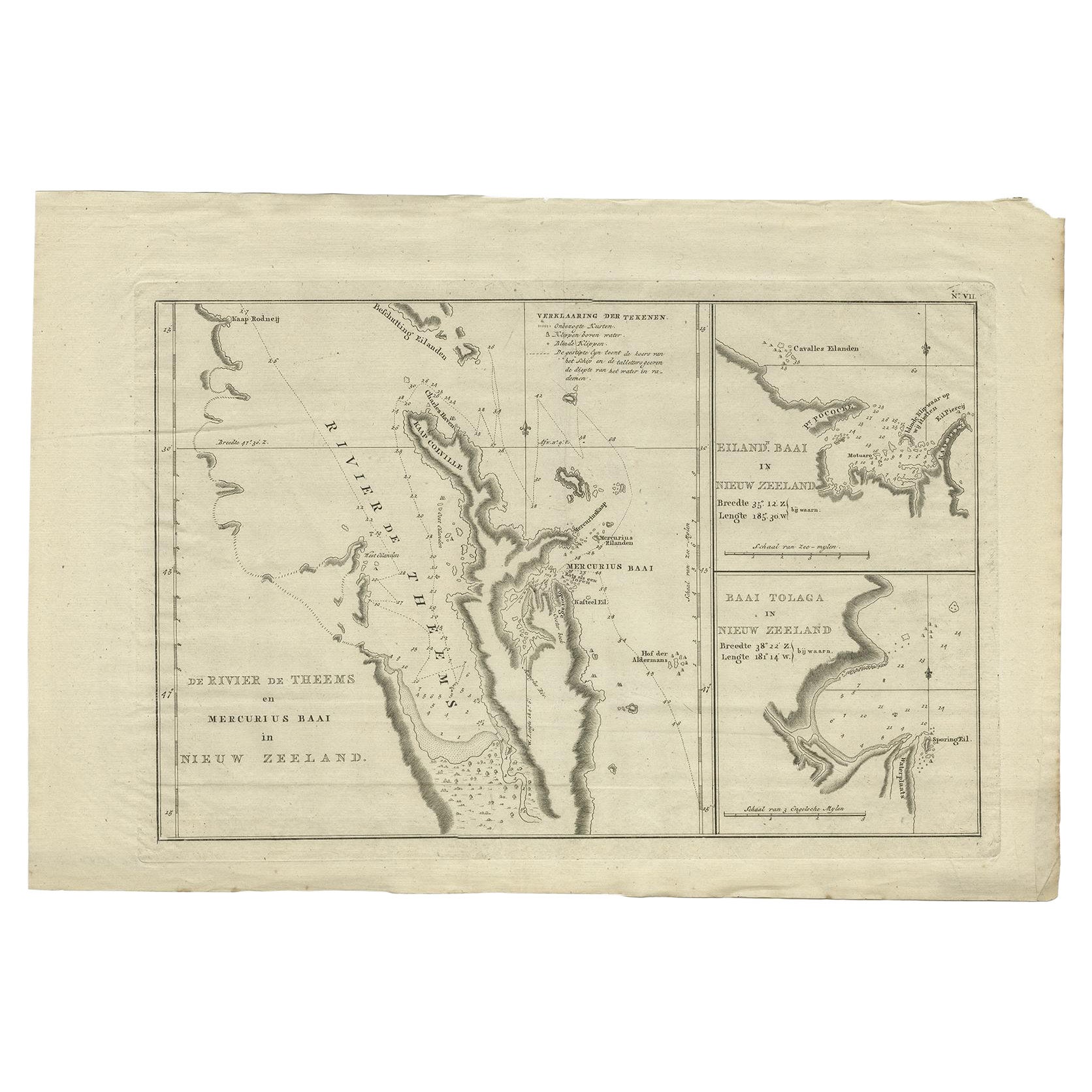 Old Map of Cook's Discovery and Charting of the East Coast of Australia, 1803 For Sale at 1stDibs